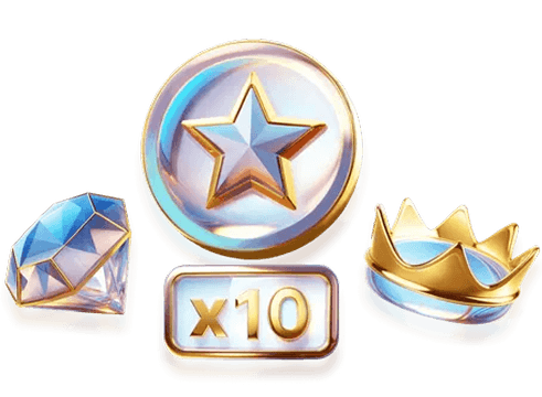 Diamond, Star Coin, x10 Multiplier, Crown